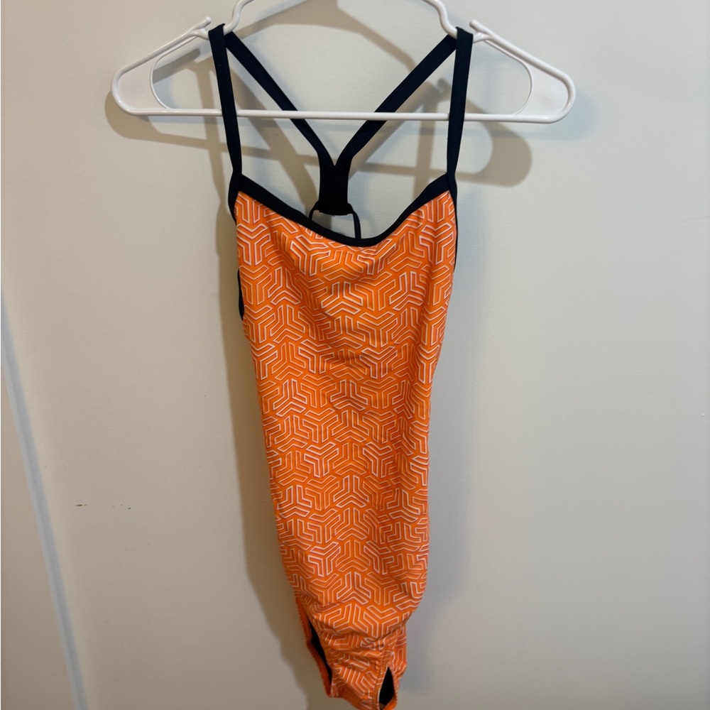 Orange Geometric Women's One Piece Swimsuit